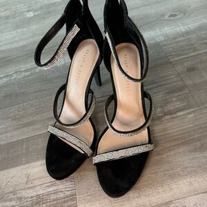 Kelly & Katie Black Heels with Silver Accents